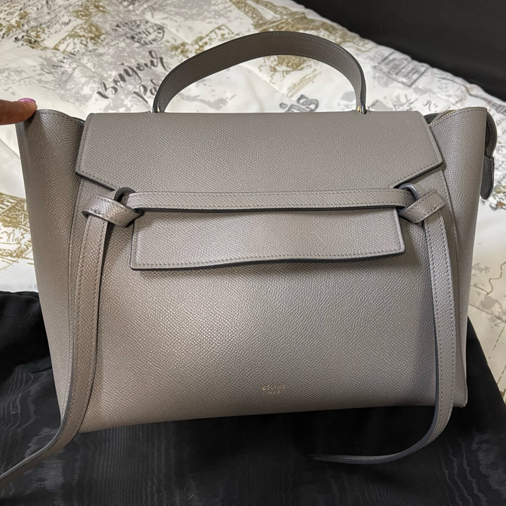 Authentic Celine MINI BELT BAG IN GRAINED CALFSKIN
GREY